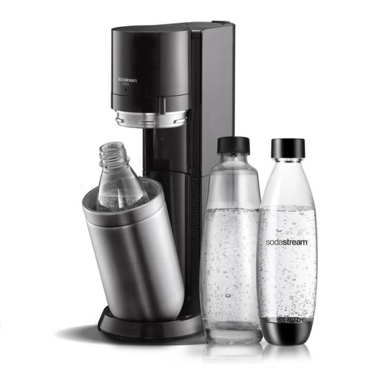 SodaStream DUO Black avec 1 cylindre CQC 60 L, 1 carafe en verre de 1 L et 1 bouteille Fuse de 1L 1016812411