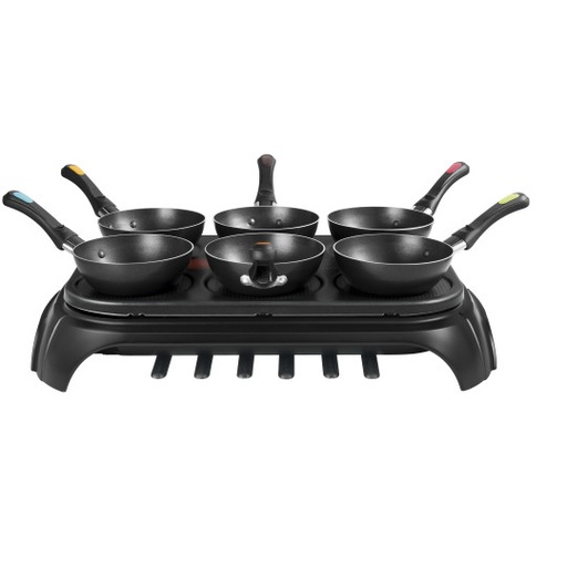 [1205348] Wok Gourmet Party Tefal PY582816  - 6 mini-wok et mini-crêpes - noir